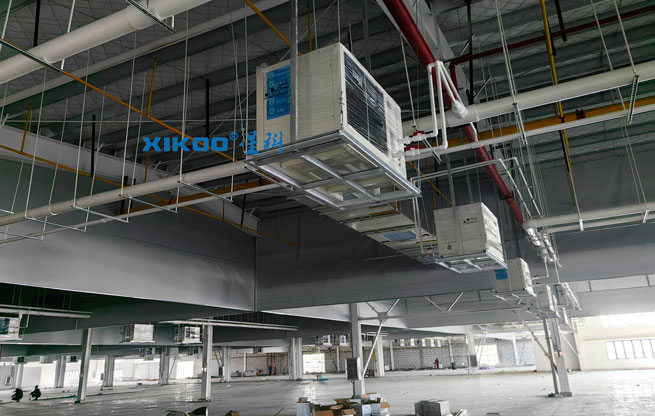 38000平米制衣廠制冷降溫，安裝蒸發(fā)冷省電空調(diào)-臥式軸流機型