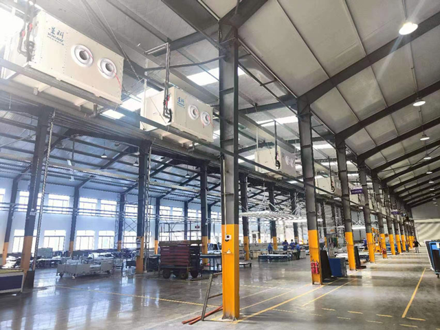 工廠中央空調(diào)，應(yīng)用蒸發(fā)冷省電空調(diào)-臥式射流空調(diào)