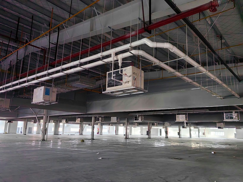 工業省電空調-臥式軸流機應用于大型廠房車間降溫