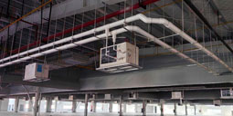 工業省電空調-臥式軸流機應用于大型廠房車間降溫